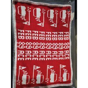 Bear Hugs 1989 Ace Red White Golf Towel Vintage Golfbag Towel